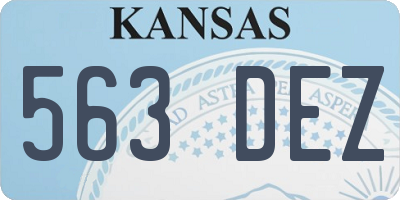 KS license plate 563DEZ