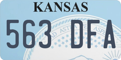 KS license plate 563DFA