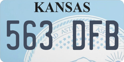 KS license plate 563DFB