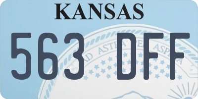 KS license plate 563DFF