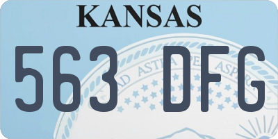 KS license plate 563DFG