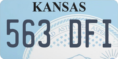 KS license plate 563DFI