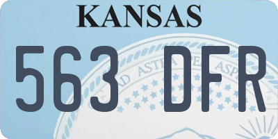 KS license plate 563DFR
