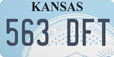 KS license plate 563DFT