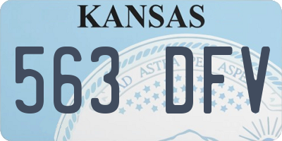 KS license plate 563DFV