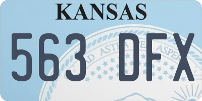 KS license plate 563DFX