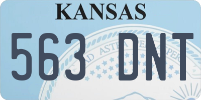 KS license plate 563DNT