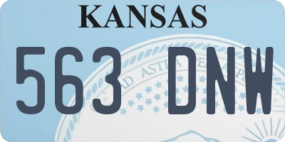 KS license plate 563DNW