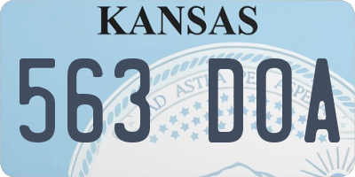 KS license plate 563DOA