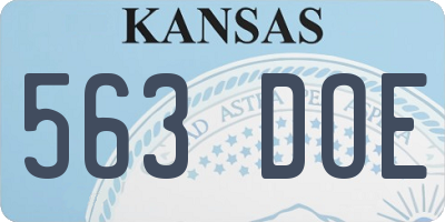 KS license plate 563DOE