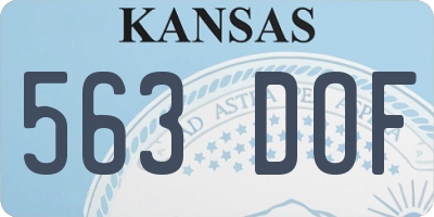 KS license plate 563DOF