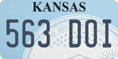 KS license plate 563DOI