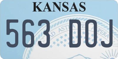 KS license plate 563DOJ