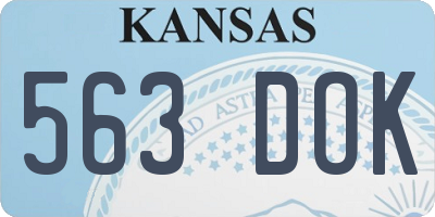 KS license plate 563DOK