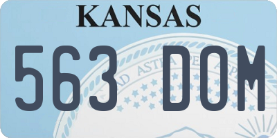 KS license plate 563DOM