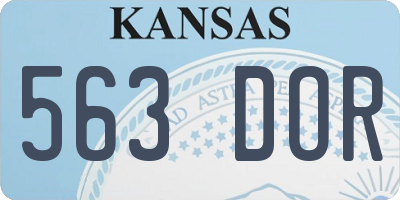 KS license plate 563DOR