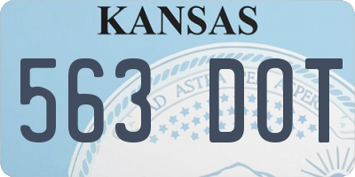 KS license plate 563DOT