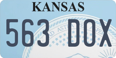 KS license plate 563DOX