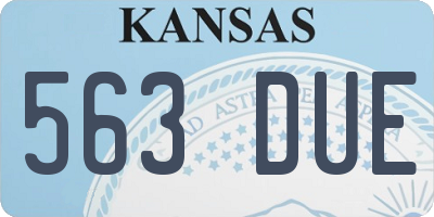 KS license plate 563DUE