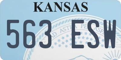 KS license plate 563ESW