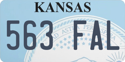 KS license plate 563FAL