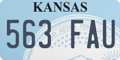 KS license plate 563FAU