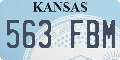 KS license plate 563FBM