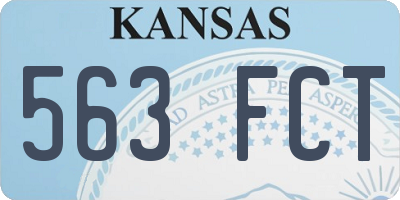 KS license plate 563FCT