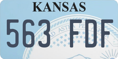 KS license plate 563FDF