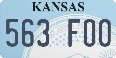 KS license plate 563FOO