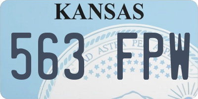 KS license plate 563FPW