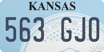 KS license plate 563GJO