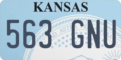 KS license plate 563GNU