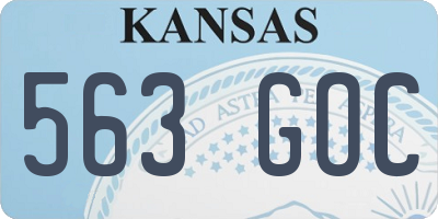 KS license plate 563GOC