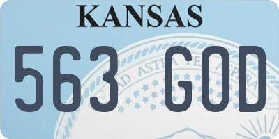 KS license plate 563GOD