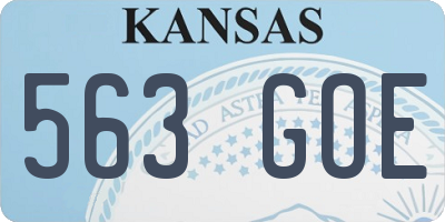 KS license plate 563GOE