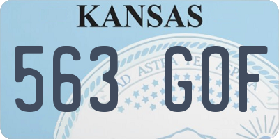 KS license plate 563GOF
