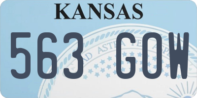 KS license plate 563GOW