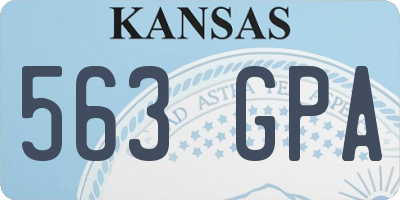 KS license plate 563GPA