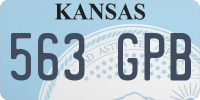 KS license plate 563GPB