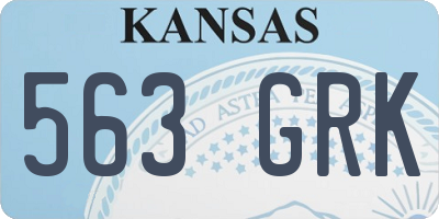 KS license plate 563GRK