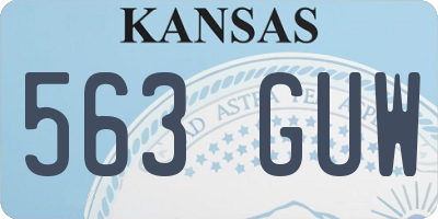 KS license plate 563GUW