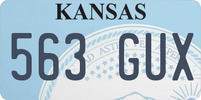 KS license plate 563GUX