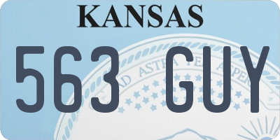 KS license plate 563GUY