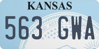 KS license plate 563GWA