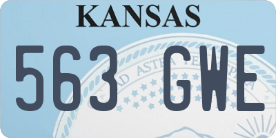 KS license plate 563GWE