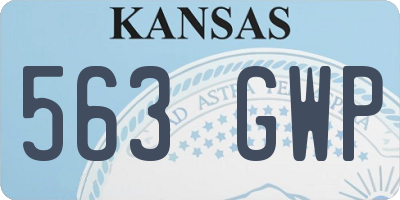 KS license plate 563GWP