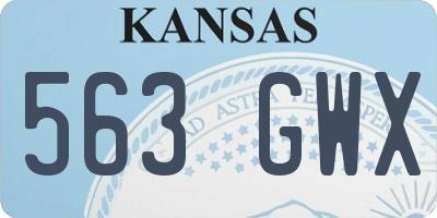 KS license plate 563GWX
