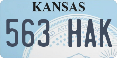 KS license plate 563HAK