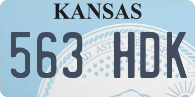 KS license plate 563HDK
